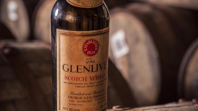 The Glenlivet whisky in the 1950s bottling.