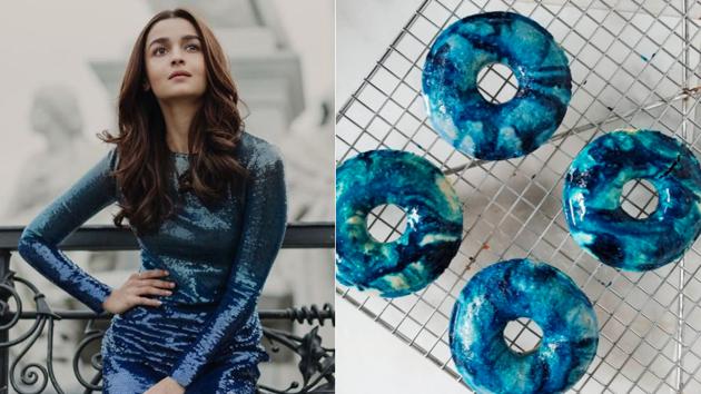 Royal blue doughnuts for Queen Alia Bhatt. (Twitter) Royal blue doughnuts for Queen Alia Bhatt. (Twitter)