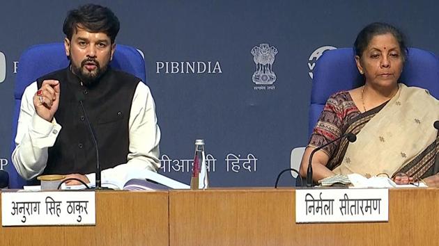 The finance minister and her deputy announced reforms in eight sectors including defence production, space, power, coal, atomic energy etc.(ANI Photo)