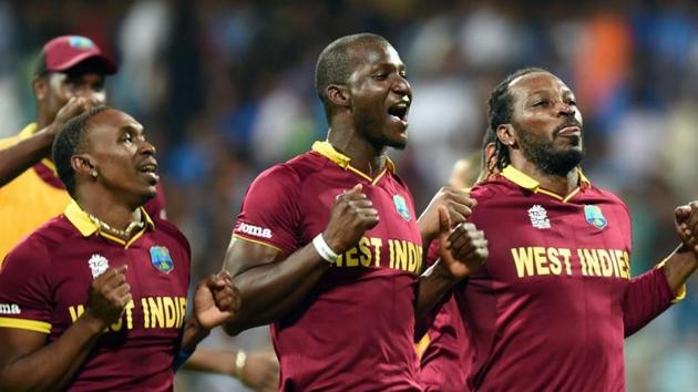 West Indies celebrates the victory during ICC Twenty20 2016 Cricket World Cup Semi-final match against India.(Hindustan Times) West Indies celebrates the victory during ICC Twenty20 2016 Cricket World Cup Semi-final match against India.(Hindustan Times)