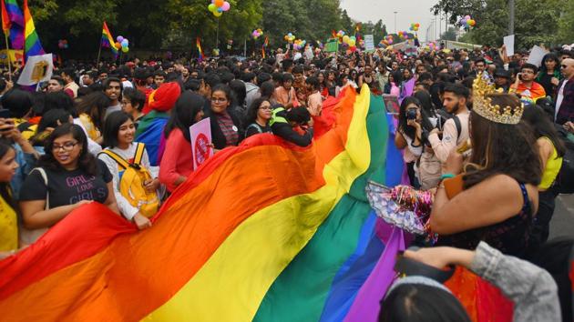 A representational photo from Delhi's 12th Queer Pride March held in 2019.(Photo: Amal KS/HT)