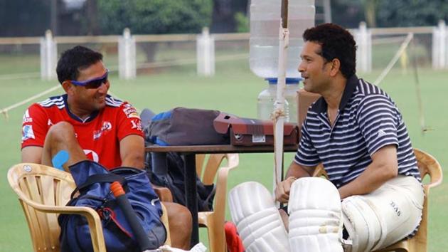 Sachin Tendulkar with Ajit Agarkar.(Instagram)