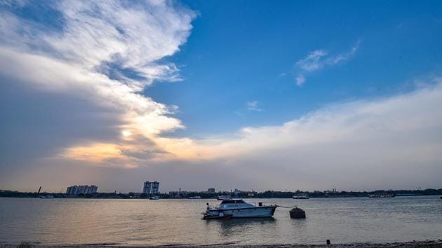 Clouds hover over river Ganga in Kolkata, Saturday, May 16, 2020. The India Meteorological Department on Saturday predicted that the depression in Bay of Bengal is likely to intensify rapidly into a cyclonic storm. (PTI)