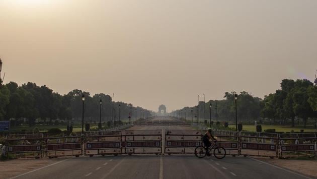 Barricades stand across Rajpath as the India Gate monument stands in the background in New Delhi. “Investment at the grassroots level will be ramped up for health and wellness centres with particular focus on aspirational districts. All districts will have infectious diseases block in hospitals. Public health labs will be set up at block levels,” Sitharaman announced. (Prashanth Vishwanathan / Bloomberg)