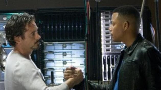 Robert Downey Jr and Terrence Howard in a still from Iron Man.