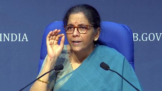 Union Finance Minister Nirmala Sitharaman addresses a press conference while announcing the relief package amid the COVID-19 crisis in New Delhi. (ANI) Union Finance Minister Nirmala Sitharaman addresses a press conference while announcing the relief package amid the COVID-19 crisis in New Delhi. (ANI)