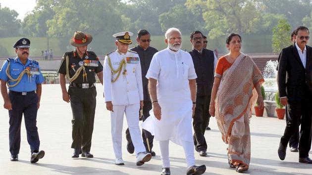 Finance minister Nirmala Sitharaman believes that the Rs 20 lakh crore economic package to lift the economy out of the slump caused by the pandemic will lay foundations for a stronger economy and spur growth. In this file picture, PM Modi along with Union finance minister Nirmala Sitharaman arrives to pay tribute at the War Memorial.(PTI) Finance minister Nirmala Sitharaman believes that the Rs 20 lakh crore economic package to lift the economy out of the slump caused by the pandemic will lay foundations for a stronger economy and spur growth. In this file picture, PM Modi along with Union finance minister Nirmala Sitharaman arrives to pay tribute at the War Memorial.(PTI)