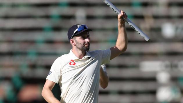 England's Mark Wood celebrates with a stump (REUTERS) England's Mark Wood celebrates with a stump (REUTERS)