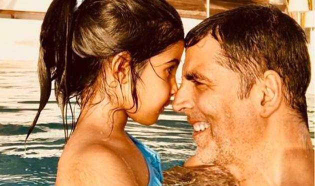 Akshay Kumar and his daughter Nitara. Akshay Kumar and his daughter Nitara.