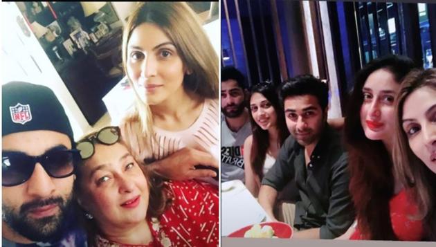 Riddhima shared a picture (right) with her cousins – Kareena Kapoor Khan, Armaan Jain, Aadar Jain. Armaan’s wife Anissa Malhotra also featured in it. In another picture, Ranbir Kapoor and she pose with their aunt, Rima Jain.