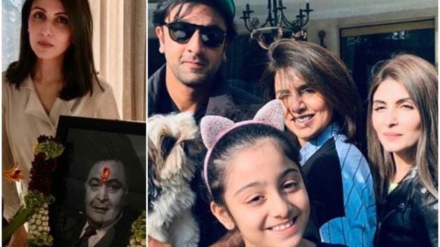 Riddhima with mother Neetu Kapoor, brother Ranbir and daughter Samara.