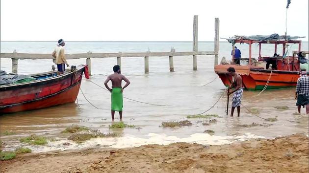 Fishermans anchored their boats as India Meteorological Department (IMD) has issued a warning to suspend all fishing activity in West Bengal and Odisha till May 20 due to cyclone 'Amphan' in Bhadrak on Tuesday.(ANI) Fishermans anchored their boats as India Meteorological Department (IMD) has issued a warning to suspend all fishing activity in West Bengal and Odisha till May 20 due to cyclone 'Amphan' in Bhadrak on Tuesday.(ANI)