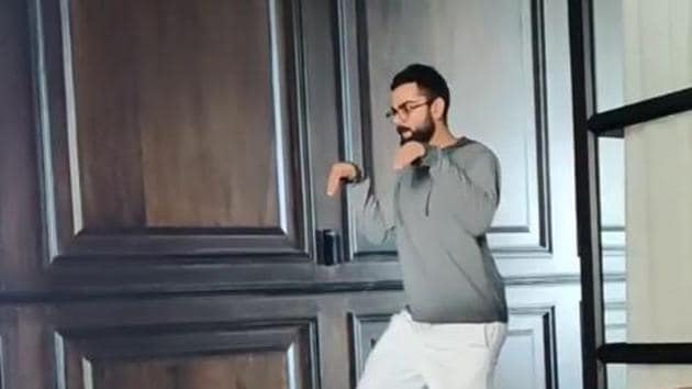 Actor Anushka Sharma shared a video of her husband, cricketer Virat Kohli pretending to be a dinosaur. (Instagram/Anushka Sharma) 