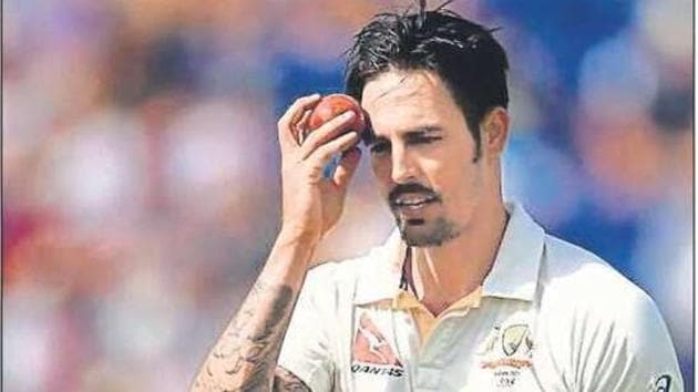 SHINE ON: Mitchell Johnson takes the direct route.(Getty Images)