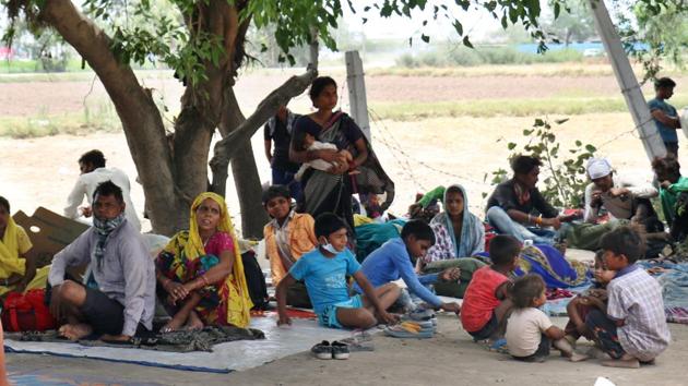 Around 500 migrants were camped outside the screening centre at Dera Bassi, some from as far as Panchkula, awaiting their turn. (HT FILE) Around 500 migrants were camped outside the screening centre at Dera Bassi, some from as far as Panchkula, awaiting their turn. (HT FILE)