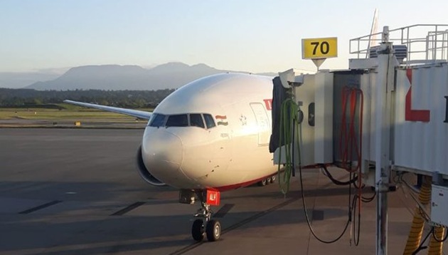 The first Air India flight carrying Canadians of Indian-origin landed in Vancouver on Tuesday and will fly back Indians stranded in Canada on its return journey.(Photo Credit: Consulate General of India in Vancouver / Twitter)