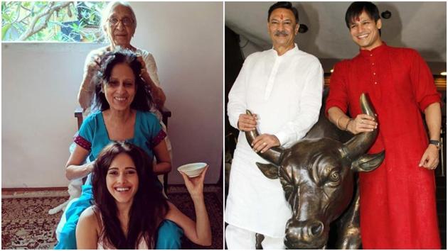 Actor Nushrat Bharucha with her mother and grandmother; and actors Suresh Oberoi and Vivek Oberoi would be guests on HT Spotlight webinars.