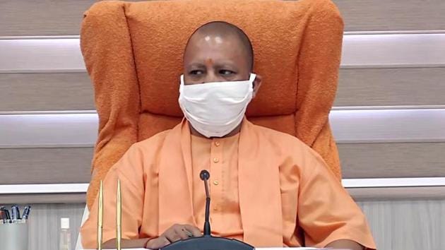 Uttar Pradesh Chief Minister Yogi Adityanath holds review meeting with chairpersons of 11 committees, in Lucknow on May 2.(ANI)