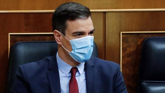 Spain's PM Pedro Sanchez support has been waning with every vote to extend the state of emergency, which gives the government the power to restrict Constitutional rights such as free movement and assembly key to its sanitary lockdown.(AP photo)