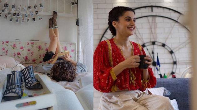 Taapsee Pannu at her home in Mumbai.