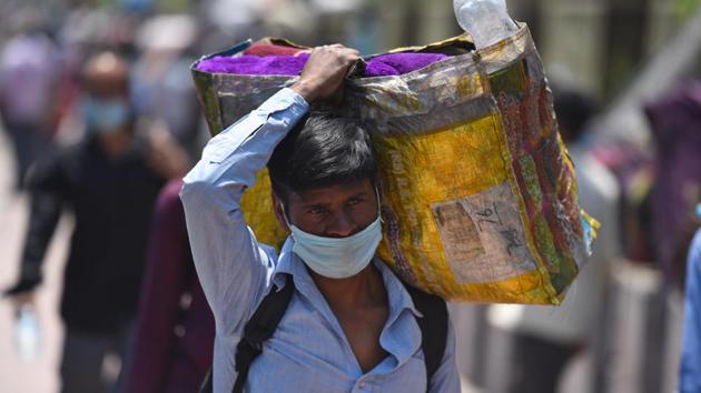 “Your journey has been scheduled for May 20. The train will stop at BKM and buses will be provided for other districts near these stations. Food and other arrangements have been made. You are requested to come for screening on May 20 at 8am with your family and luggage,” read one of these messages as received by migrant workers, as reported in HT. (Raj K Raj / HT Photo)