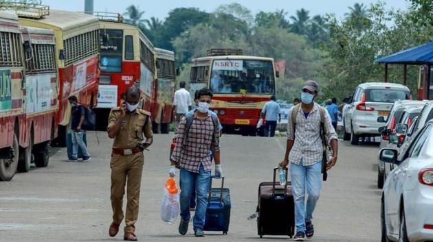 Indian citizens evacuated from Maldives with a special ship INS Jalashwa are being shifted to a quarantine centre by bus, as part of a massive repatriation effort due to the COVID-19 coronavirus pandemic at the Cochin port in Kochi in the south Indian state of Kerala on May 10, 2020. (AFP) Indian citizens evacuated from Maldives with a special ship INS Jalashwa are being shifted to a quarantine centre by bus, as part of a massive repatriation effort due to the COVID-19 coronavirus pandemic at the Cochin port in Kochi in the south Indian state of Kerala on May 10, 2020. (AFP)