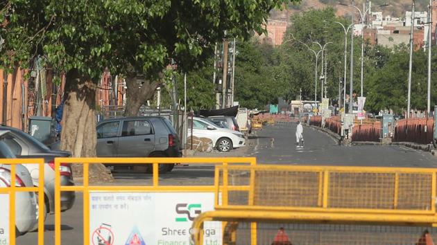 Curfew-bound Ramganj area in Jaipur, Rajasthan. (Himanshu Vyas/HT Photo) Curfew-bound Ramganj area in Jaipur, Rajasthan. (Himanshu Vyas/HT Photo)