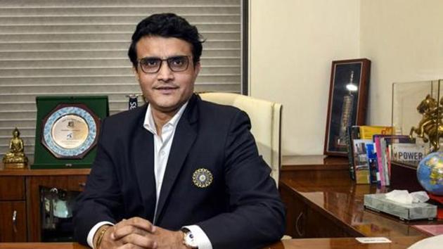 Sourav Ganguly poses for a photograph after taking charge as the new BCCI President at BCCI headquarters.(PTI)