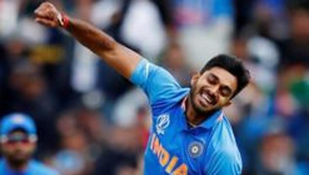 India's Vijay Shankar celebrates a wicket(Action Images via Reuters) India's Vijay Shankar celebrates a wicket(Action Images via Reuters)
