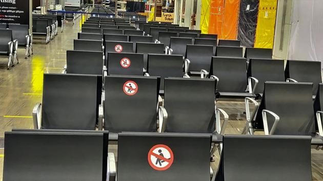 Though there are several guidelines for social distancing in airports and at embarkation and disembarkation points, the middle seat will not be kept vacant in the aircraft. (PTI) 