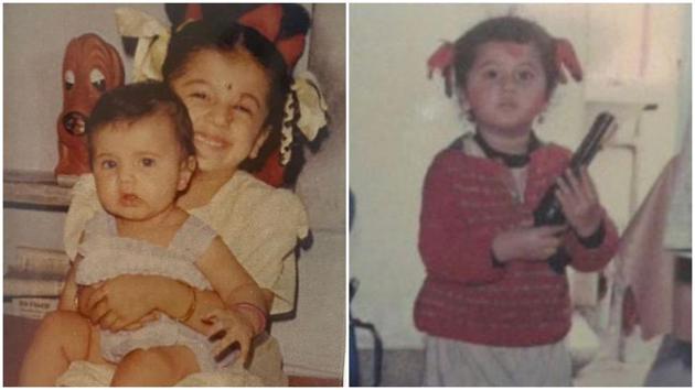 Taapsee Pannu with her sister and brandishing a gun years before Saand Ki Aankh.