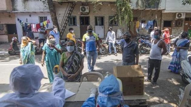 Gurdaspur district has reported eight Covid-19 positive cases, of which five patients have been admitted to Civil Hospital in Batala (Pratik Chorge/HT Photo)
