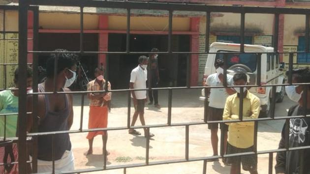 A quarantine centre for migrants at Herhanj in Jharkhand’s Latehar.(HT File Photo)
