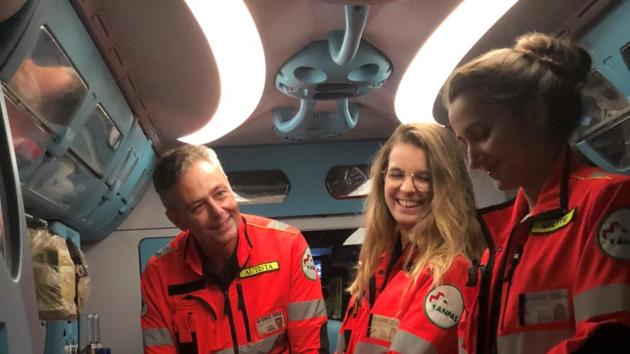 Pirelli F1 tyre chief Mario Isola during voluntary duty as a paramedic and ambulance driver in Milan. (Special Arrangement) Pirelli F1 tyre chief Mario Isola during voluntary duty as a paramedic and ambulance driver in Milan. (Special Arrangement)