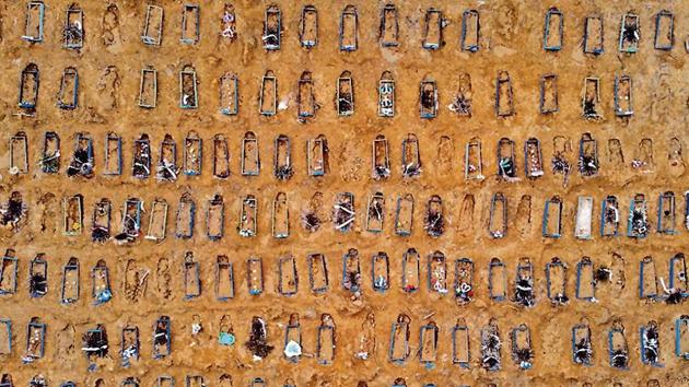 The Nossa Senhora Aparecida cemetery in Manaus, Brazil, where graves were dug for Covid victims.