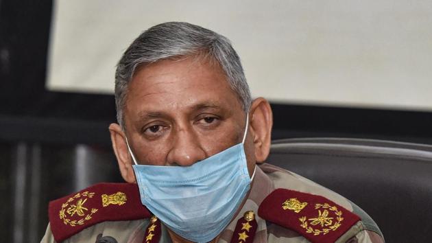 New Delhi: Chief of Defence Staff (CDS) Gen Bipin Rawat, wearing face mask amid concerns over COVID-19, addresses a press conference in New Delhi, Friday, May 1, 2020. (PTI Photo/Manvender Vashist) (PTI01-05-2020_000283B) (PTI) New Delhi: Chief of Defence Staff (CDS) Gen Bipin Rawat, wearing face mask amid concerns over COVID-19, addresses a press conference in New Delhi, Friday, May 1, 2020. (PTI Photo/Manvender Vashist) (PTI01-05-2020_000283B) (PTI)