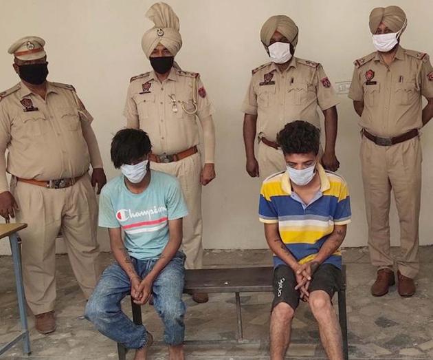 The accused in police custody in Ludhiana on Saturday. (HT PHOTO) The accused in police custody in Ludhiana on Saturday. (HT PHOTO)