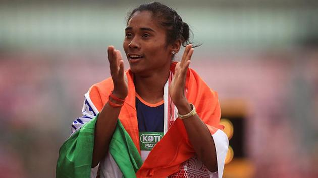 India’s Hima Das celebrates after winning gold in the final of the women's 400m on day three of The IAAF World U20 Championships 2018 (Getty Images) India’s Hima Das celebrates after winning gold in the final of the women's 400m on day three of The IAAF World U20 Championships 2018 (Getty Images)