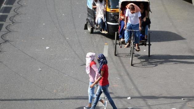 On Saturday too, the city recorded an above-normal temperature of 44.7°C. The minimum temperature on Sunday was 28.7°C, two notches above the season average, same as a day earlier. (Parwaz Khan /HT file photo) On Saturday too, the city recorded an above-normal temperature of 44.7°C. The minimum temperature on Sunday was 28.7°C, two notches above the season average, same as a day earlier. (Parwaz Khan /HT file photo)