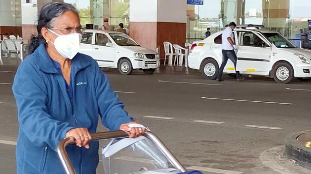 An Indian citizen arriving at Cochin International Airport by a special flight from San Francisco in Kochi on Monday.(ANI File Photo) An Indian citizen arriving at Cochin International Airport by a special flight from San Francisco in Kochi on Monday.(ANI File Photo)