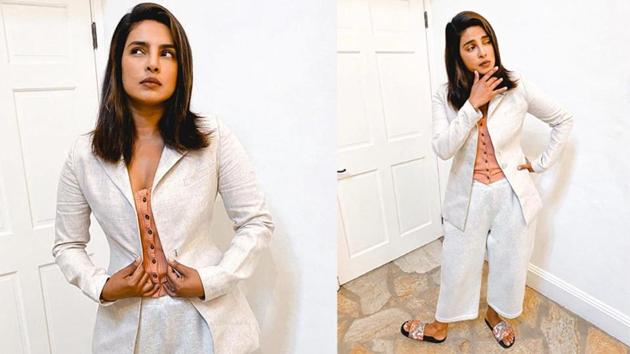 Priyanka Chopra unveils her work from home look.