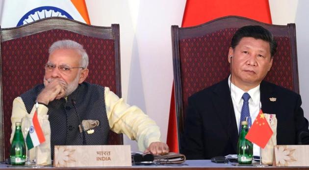 Prime Minister Narendra Modi with Chinese President Xi Jingpung(AP photo)