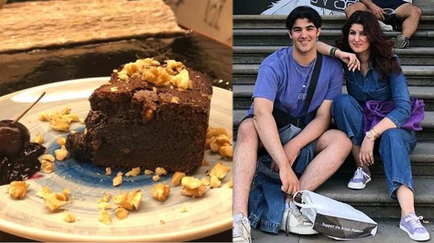 Akshay Kumar’s Aarav made a chocolate brownie cake at home.