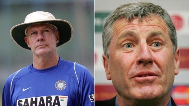 Greg Chappell (L) and John Wright were the first two foreign coaches of the Indian cricket team.(Getty Images)