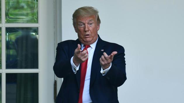 US President Donald Trump gestures as he leaves an event on protecting seniors with diabetes in the Rose Garden of the White House in Washington, DC, on May.(AFP Photo) US President Donald Trump gestures as he leaves an event on protecting seniors with diabetes in the Rose Garden of the White House in Washington, DC, on May.(AFP Photo)