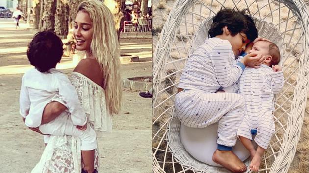 Lisa Haydon welcomed her second son, Leo, in February this year. Her older son Zack often accompanies his mother in her beach adventures. Lisa Haydon welcomed her second son, Leo, in February this year. Her older son Zack often accompanies his mother in her beach adventures.