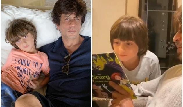 Shah Rukh Khan read to AbRam on his birthday. Shah Rukh Khan read to AbRam on his birthday.