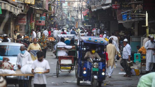 People out in a market near Jama Masjid(Amal KS/HT photo for representation) People out in a market near Jama Masjid(Amal KS/HT photo for representation)
