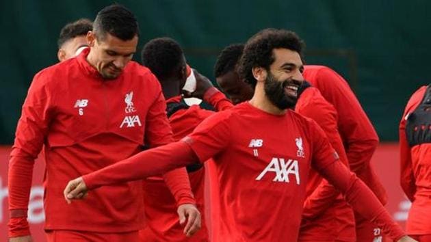 Liverpool's Croatian defender Dejan Lovren (L) and Liverpool's Egyptian midfielder Mohamed Salah attend a team training session at Melwood in Liverpool (File photo)(AFP) Liverpool's Croatian defender Dejan Lovren (L) and Liverpool's Egyptian midfielder Mohamed Salah attend a team training session at Melwood in Liverpool (File photo)(AFP)