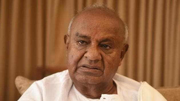 Deve Gowda also recalled his contribution as a trade union leader who led many pro-people and pro-farmer agitations.(Arijit Sen/HT Photo) Deve Gowda also recalled his contribution as a trade union leader who led many pro-people and pro-farmer agitations.(Arijit Sen/HT Photo)